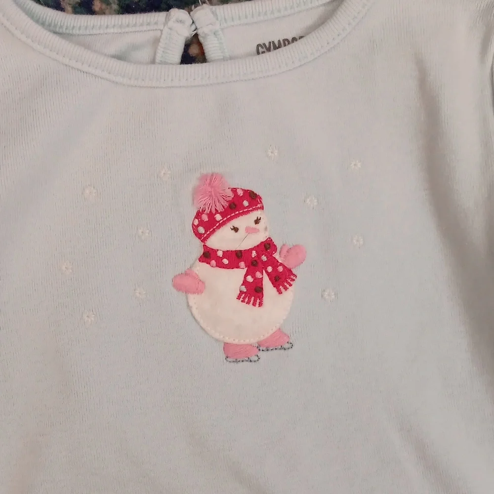 Gymboree snowman applique tee-shirt